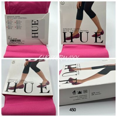 Hue Women's Opaque Capri With Light Control Tights Tulip Sz 2